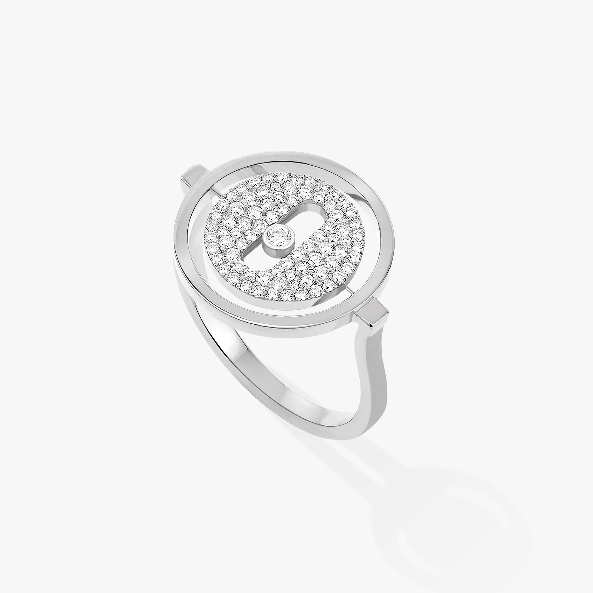 [Clover Jewelry]LUCKY MOVE PAVED SILVER DIAMOND RING
