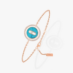 [Clover Jewelry]LUCKY MOVE TURQUOISE PINK GOLD DIAMOND BRACELET