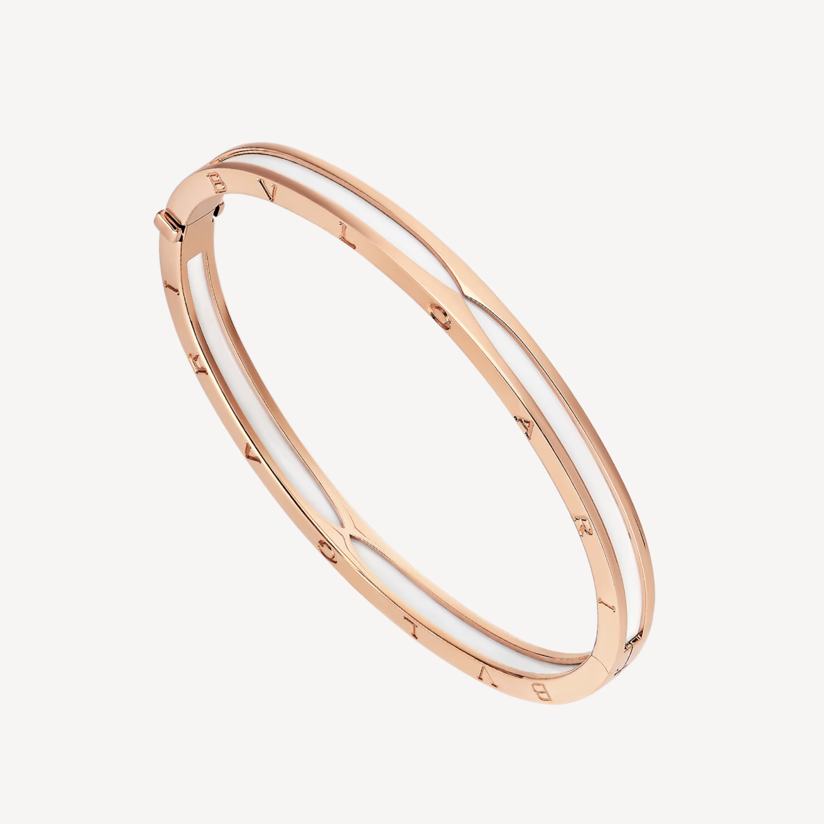 [Clover Jewellery]ZERO 1 ROSA GOLD MIT WEISSER KERAMIKARMBAND