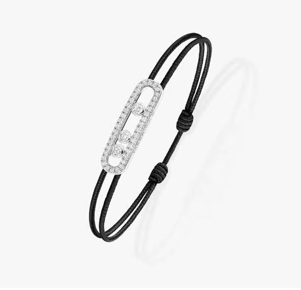 [Clover Jewelry]Messika Care(s) pink cord pavé bracelet