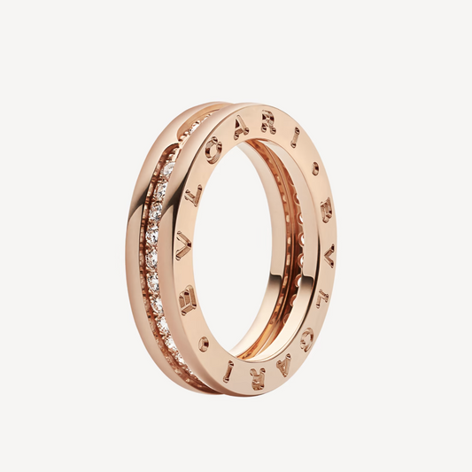 [Clover Jewelery]ZERO 1 EINBAND-RING MIT DIAMANTEN AUF DEM SPIRALRING