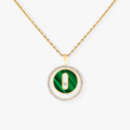 [Clover Jewelry]LUCKY MOVE 1 DIAMOND MALACHITE GOLD DIAMOND NECKLACE
