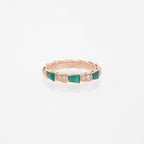 [Clover Jewelry]SERPENTI RING PINK GOLD MALACHITE DIAMOND 3MM