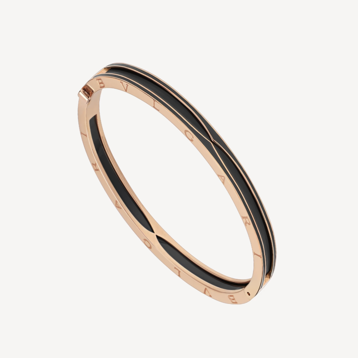 [Clover Jewellery]ZERO 1 ROSA GOLD MIT MATTSCHWARZEM KERAMIKARMBAND