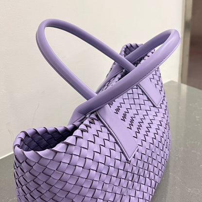 SMALL CABAT 32 IN PERIWINKLE PURPLE LAMBSKIN