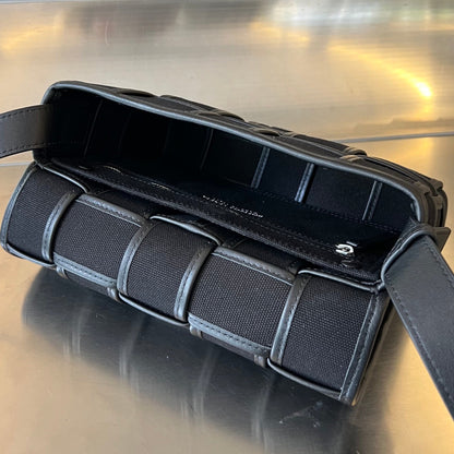 SMALL CASSETTE 23 IN BLACK CANVAS AND CALFSKIN TRIM