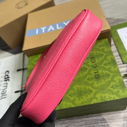 APHRODITE MINI 21 SHOULDER BAG IN BRIGHT PINK CALFSKIN