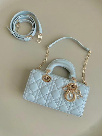 D-JOY BAG 22 IN LIGHT BLUE LAMBSKIN