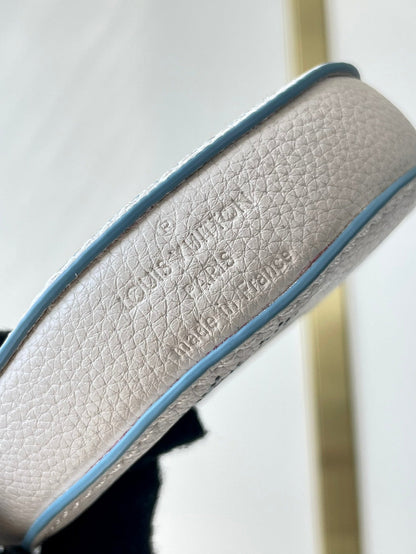 BELLA 22 IN WHITE PERFORATED CALFSKIN SILVER HARDWARE