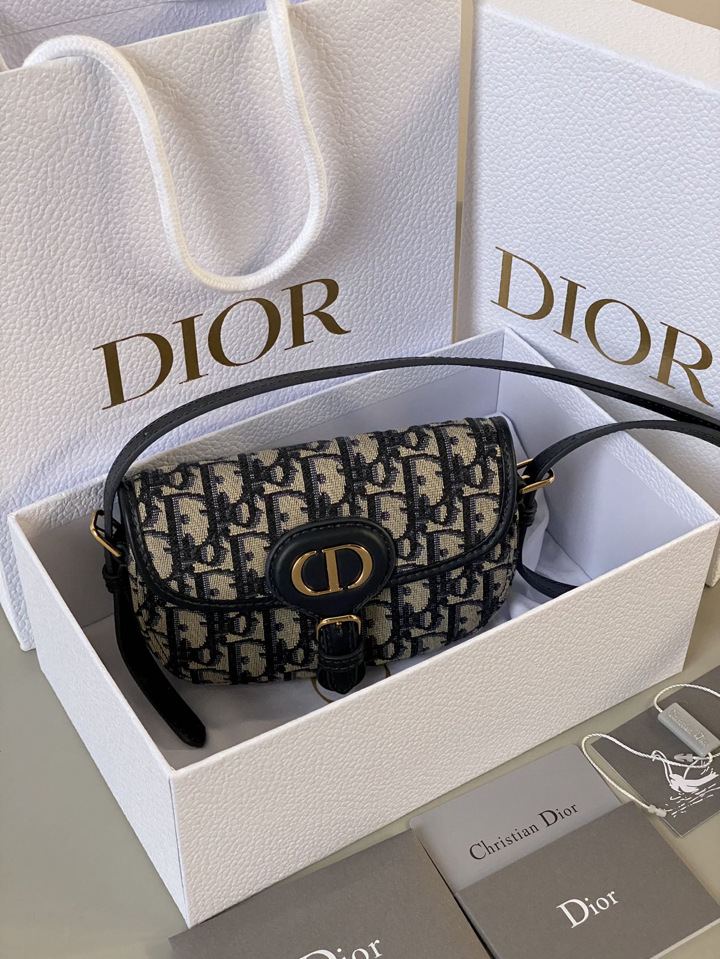 BOBBY EAST-WEST BAG 17 IN BLACK OBLIQUE JACQUARD