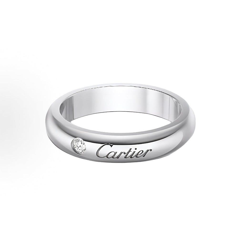 C PLATIN 1 DIAMANTRING SILBER