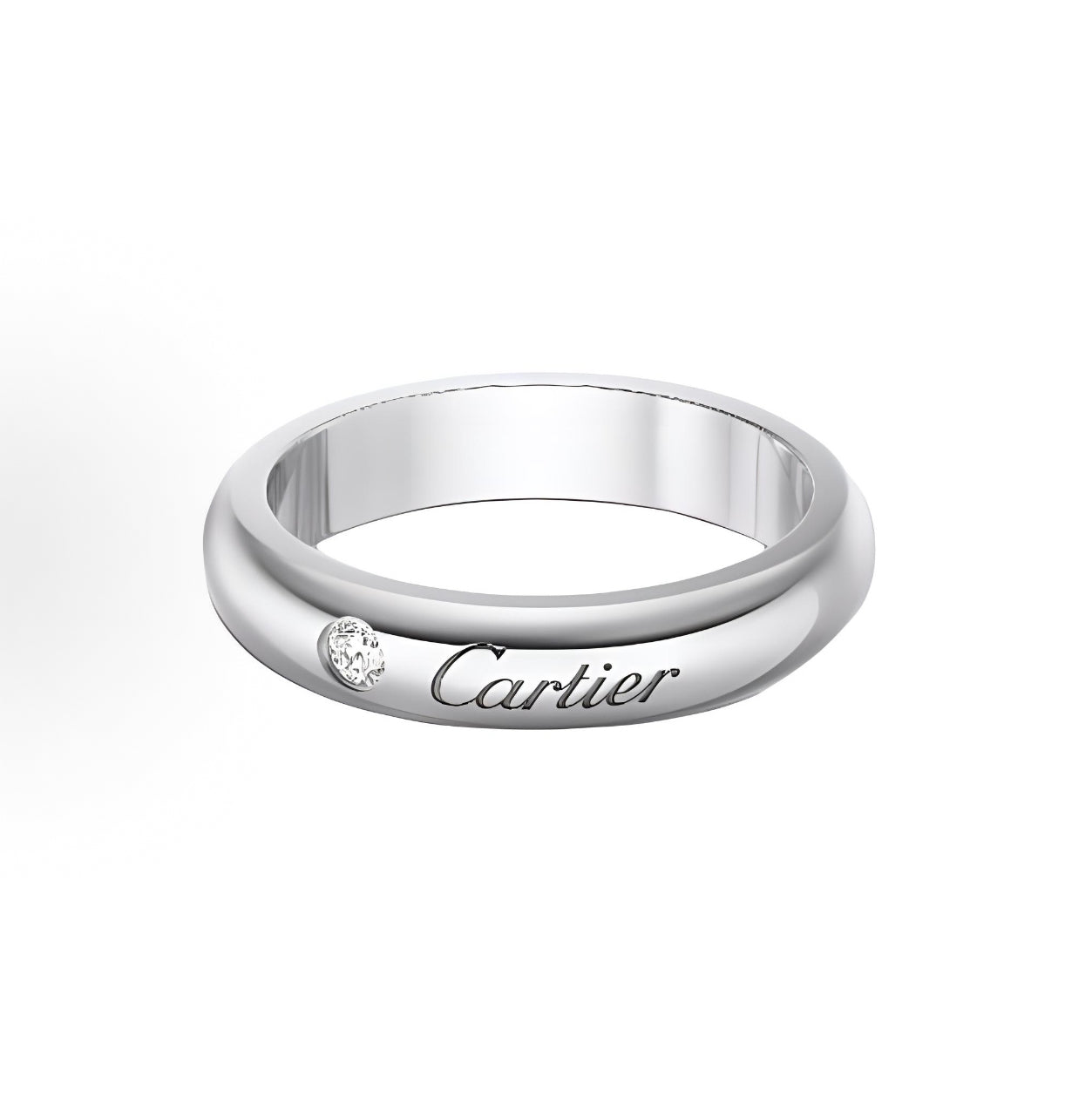 C PLATIN 1 DIAMANTRING SILBER