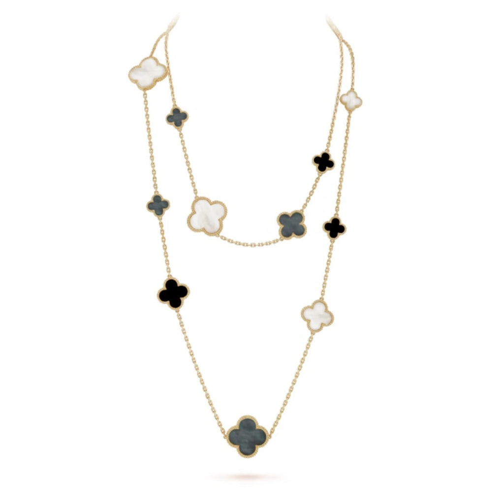 [Clover Jewelry]CLOVER 16 MOTIF WHITE NECKLACE