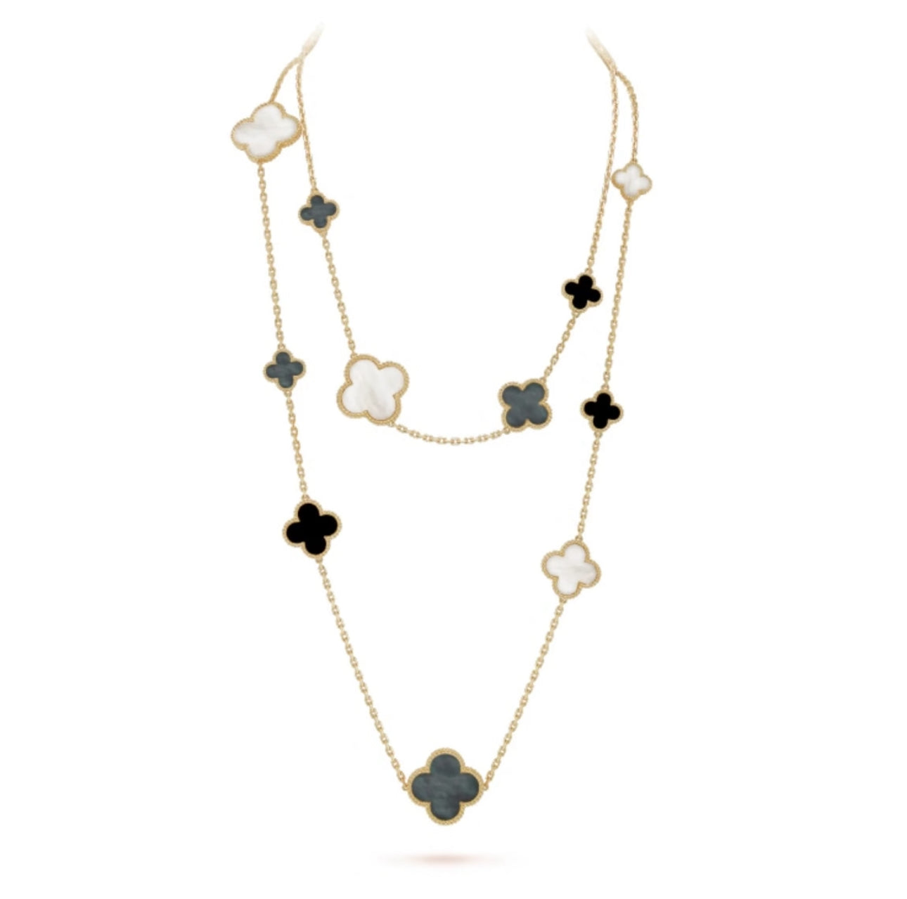 [Clover Jewelry]CLOVER 16 MOTIF WHITE NECKLACE