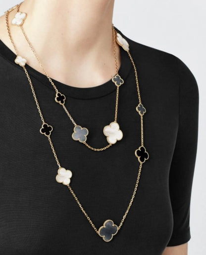 [Clover Jewelry]CLOVER 16 MOTIF WHITE NECKLACE