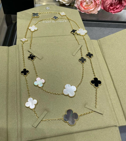 [Clover Jewelry]CLOVER 16 MOTIF WHITE NECKLACE