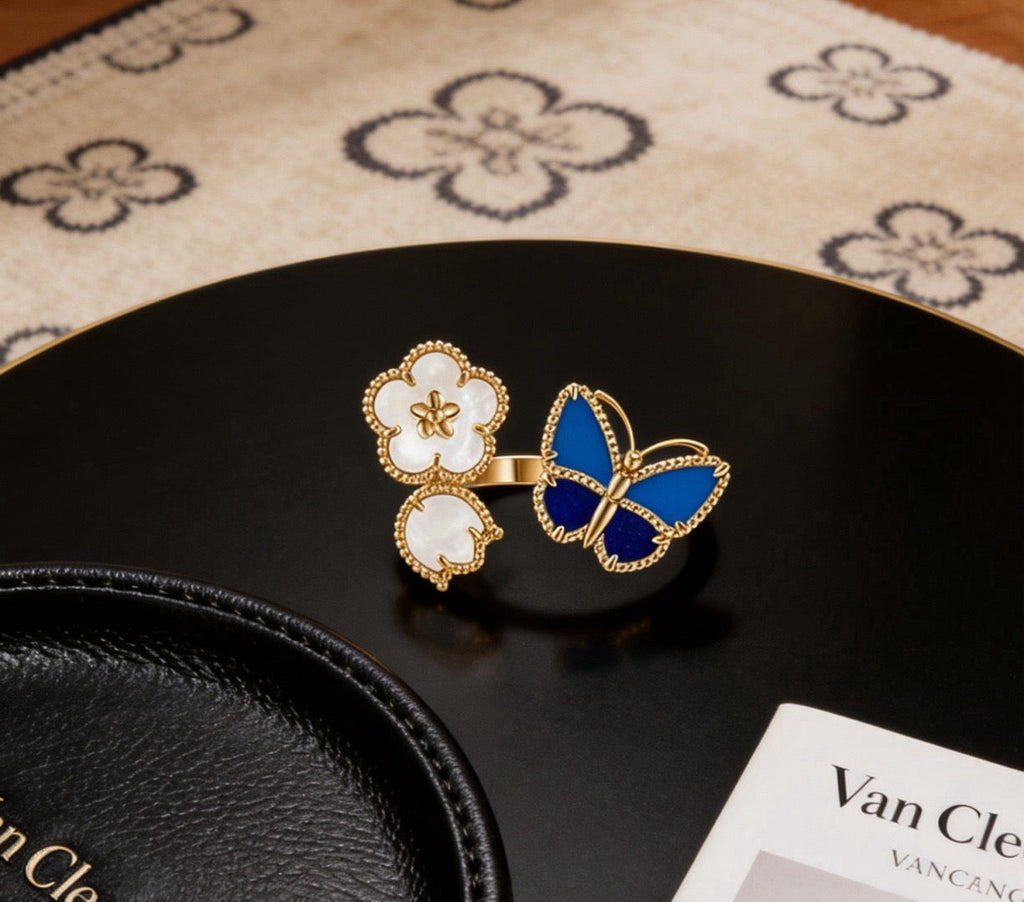[Clover Jewelry]GLÜCKSRING DREIFACHES MOTIV GOLD
