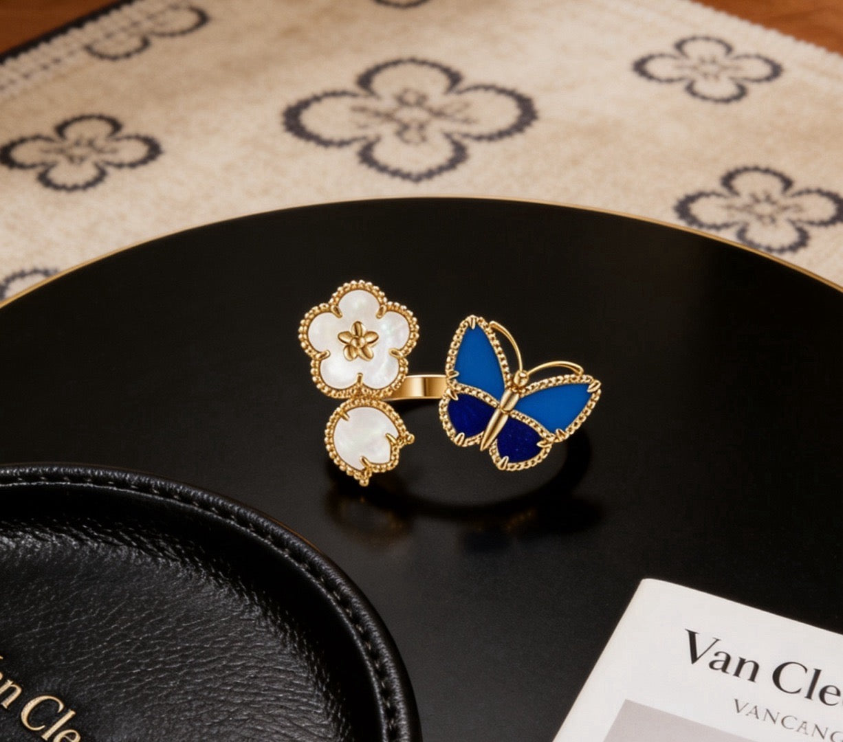 [Clover Jewelry]GLÜCKSRING DREIFACHES MOTIV GOLD