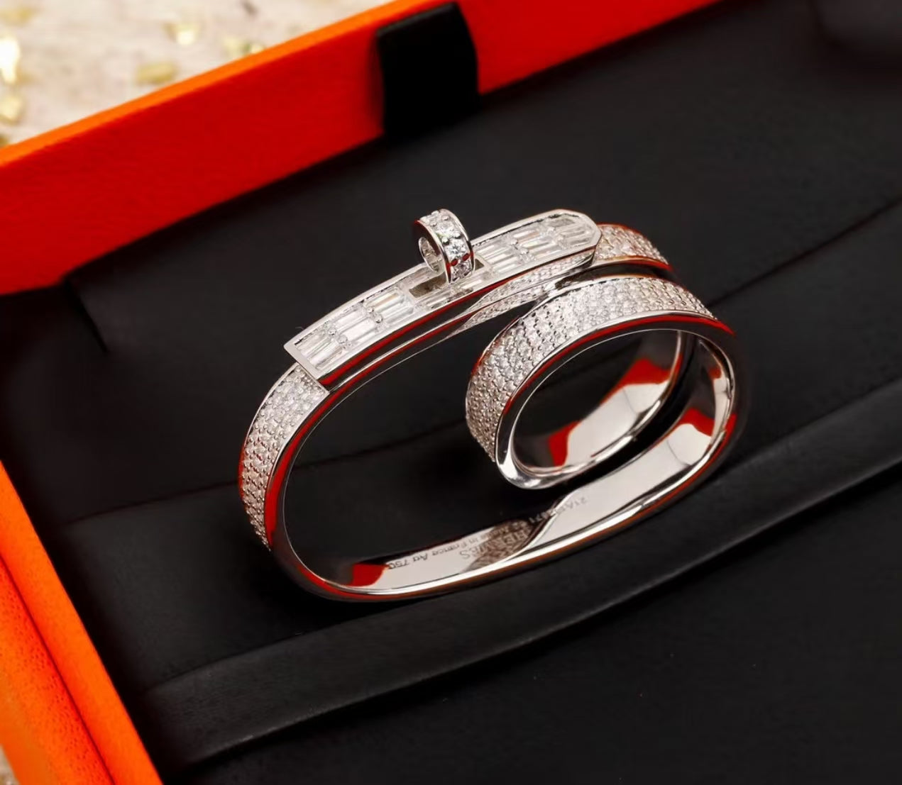 [Clover Jewelry]Bague H entièrement pavée de diamants