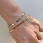 [Clover Jewelry]フラットスネークボーンチェーンブレードネックレス