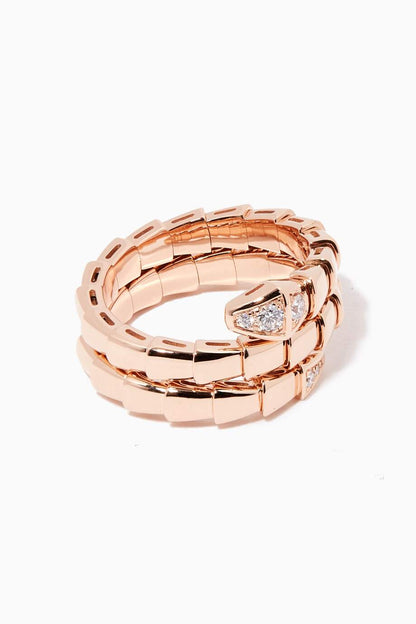 [Clover Jewellery] Schlangen-Doppelreihen-Diamantring