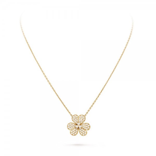 [Kleeblatt Schmuck] BLUMEN DIAMANT HALSKETTE
