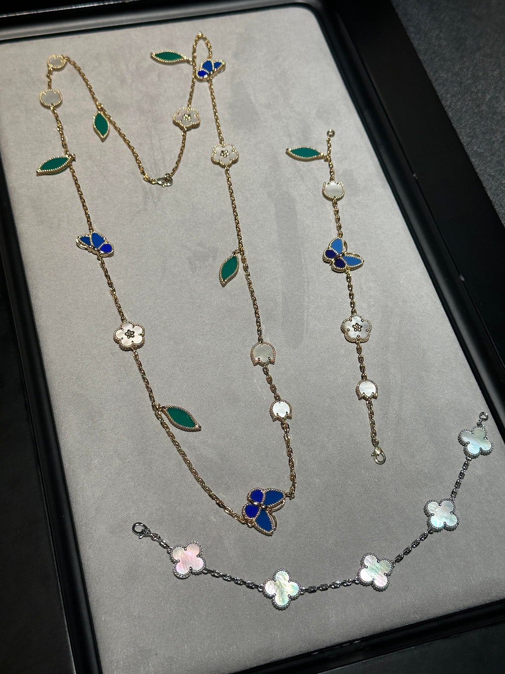 [Kleeblatt Schmuck] 26 NEUE KLEEBLATT GLÜCKSKETTE MIT 15 MOTIVEN