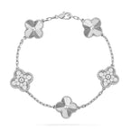 [Clover Jewelry]CLOVER 5 MOTIF SILVER DIAMOND BRACELET