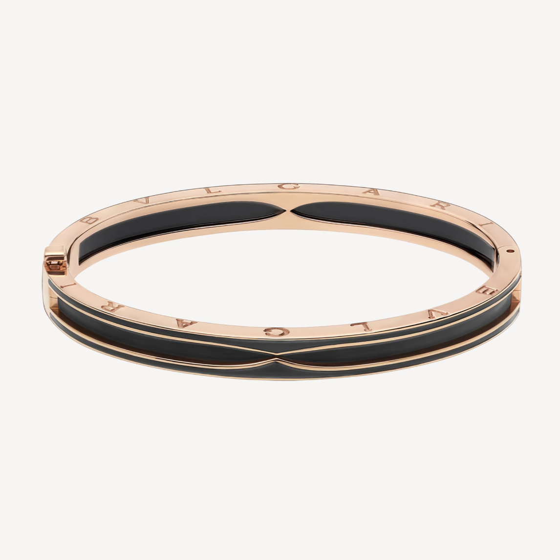 [Clover Jewellery]ZERO 1 ROSA GOLD MIT MATTSCHWARZEM KERAMIKARMBAND
