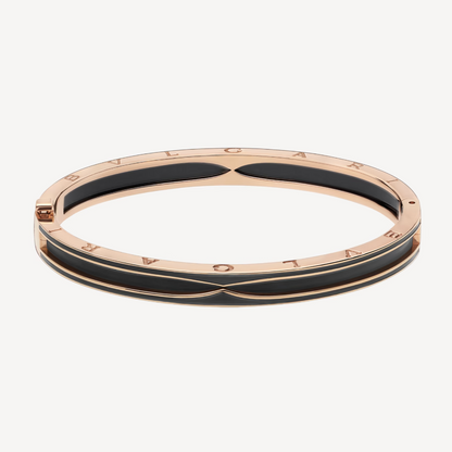 [Clover Jewellery]ZERO 1 ROSA GOLD MIT MATTSCHWARZEM KERAMIKARMBAND