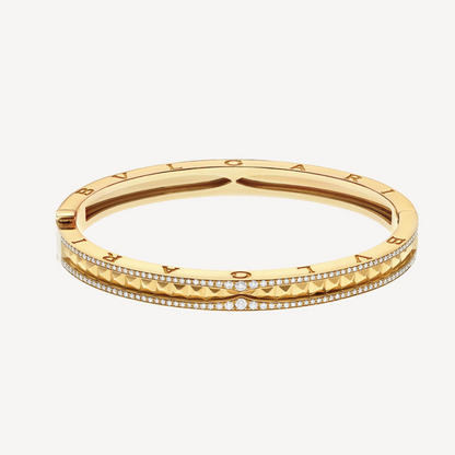 [Clover Jewellery]ZERO 1 SPIRAL UND PAVED DIAMOND GOLD ARMBAND