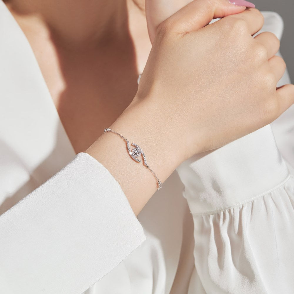 [Clover Jewelry]Lucky Eye Pave-Set Diamond Bracelet
