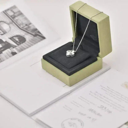 [Clover Jewelery]CLOVER  15MM DIAMOND LASER NECKLACE SILVER