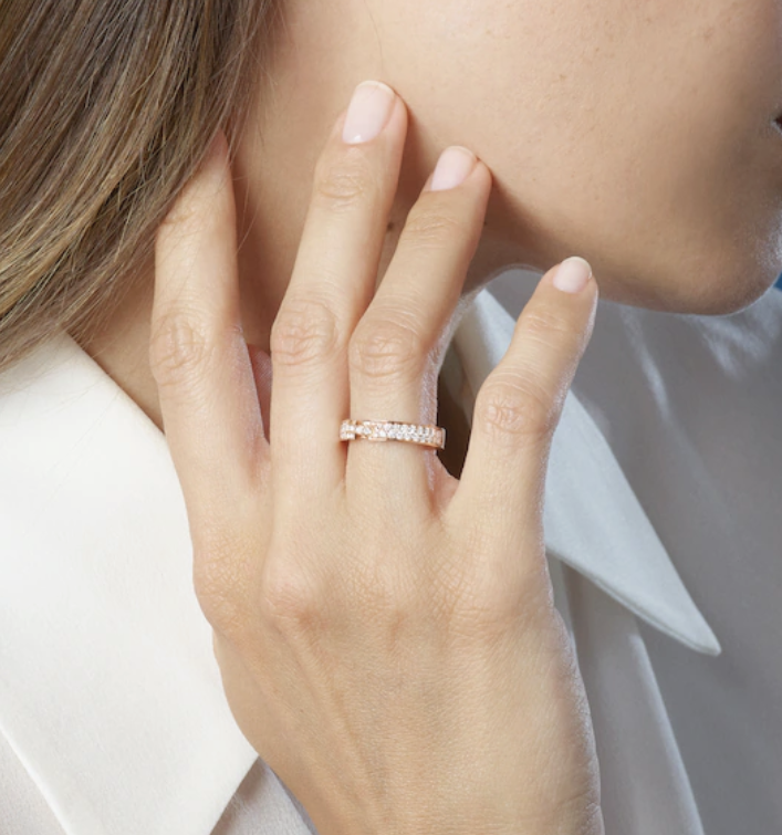 [Clover Jewelry]ALLIANCE LIENS VIDENCE PAVED DIAMOND 4MM RING