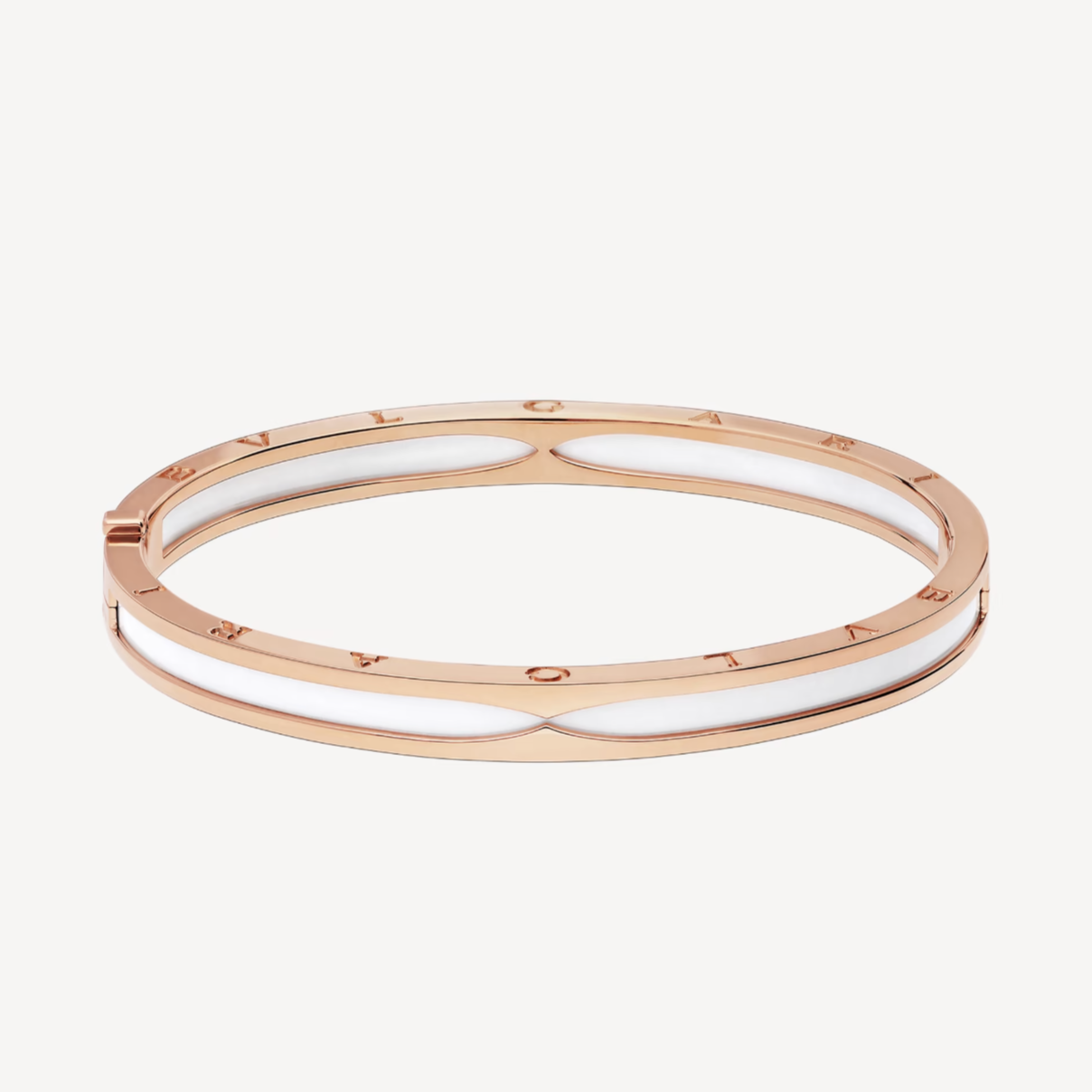 [Clover Jewelry]ZERO 1 PINK GOLD WITH WHITE CERAMIC BRACELET