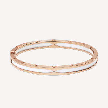 [Clover Jewellery]ZERO 1 ROSA GOLD MIT WEISSER KERAMIKARMBAND