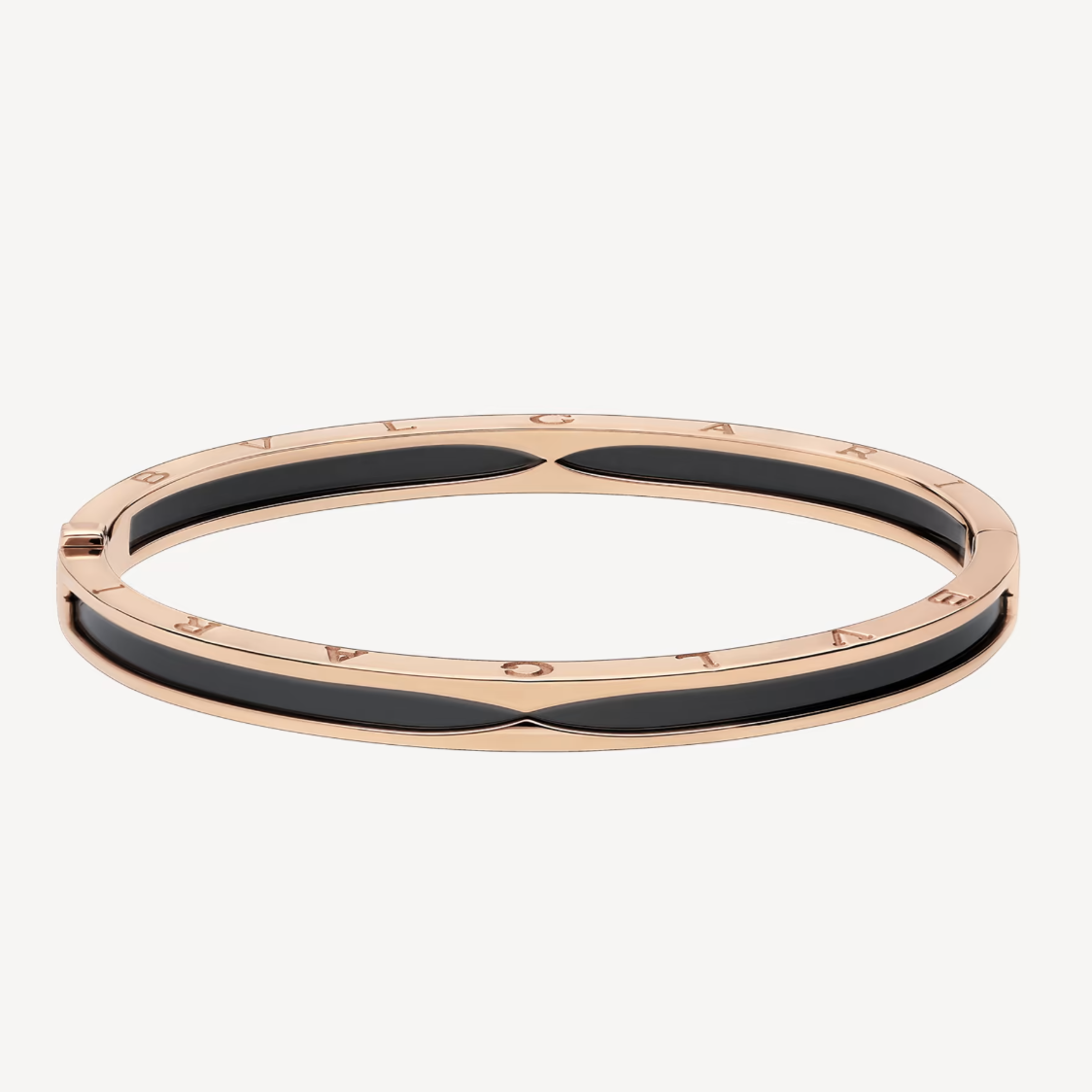 [Clover Jewellery]ZERO 1 ROSA GOLD MIT SCHWARZEM KERAMIKARMBAND