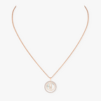 [Clover Jewelry]LUCKY MOVE 1 DIAMOND WHITE MOTHER OF PEARL PINK GOLD DIAMOND NECKLACE