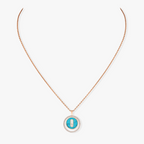 [Clover Jewelry]LUCKY MOVE 1 DIAMOND TURQUOISE PINK GOLD DIAMOND NECKLACE