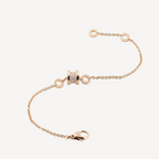 [Clover Jewelry]ZERO 1 SOFT PINK GOLD WITH PAVED DIAMONDS ON THE SPIRAL BRACELET