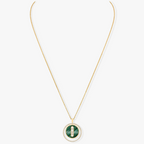 [Clover Jewelry]LUCKY MOVE 3 DIAMOND MALACHITE GOLD DIAMOND NECKLACE