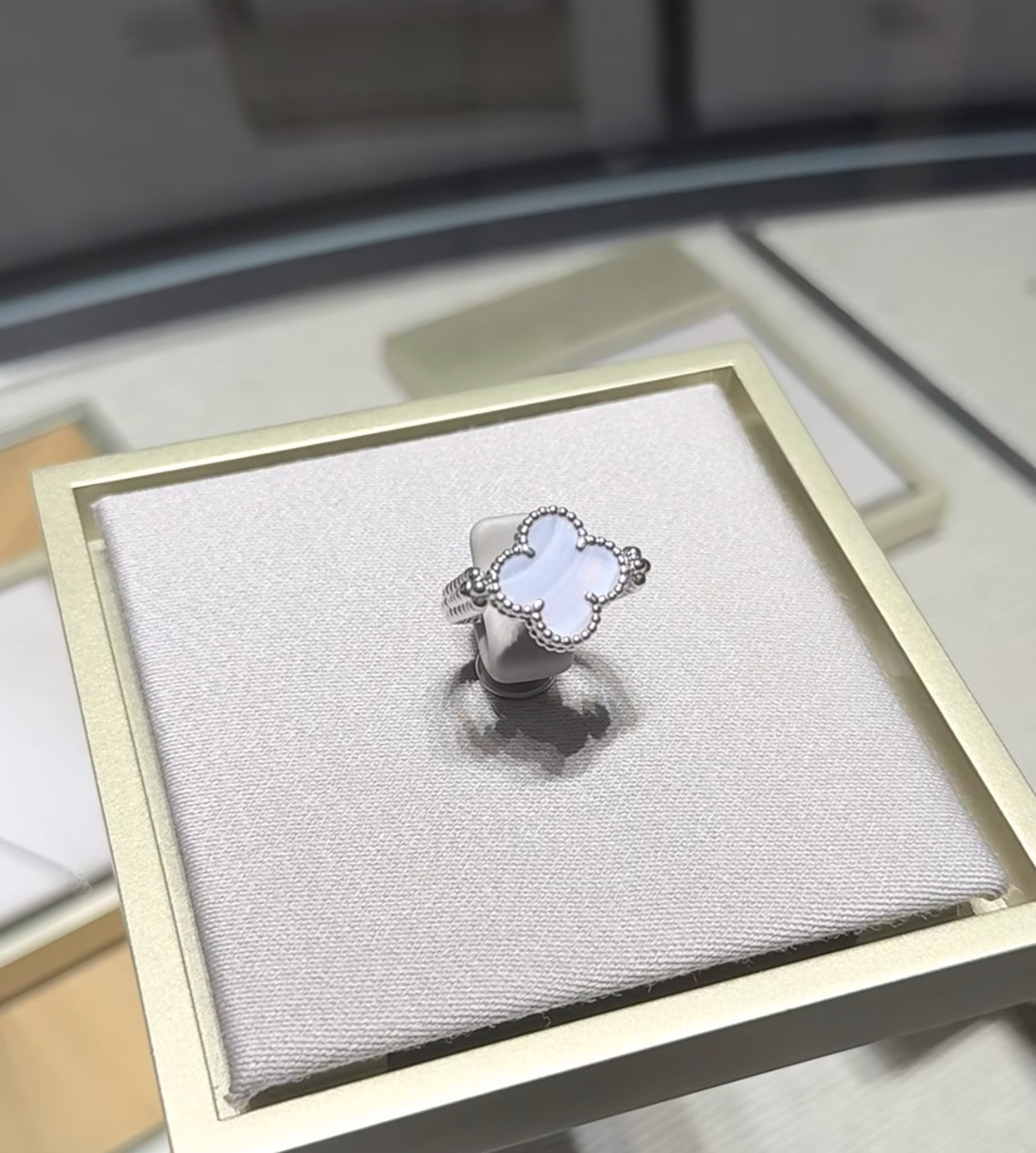 [Clover Jewelry]CLOVER RIVERSIBLE PURPLE CHALCEDONY RING