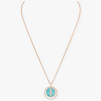 [Clover Jewelry]LUCKY MOVE 3 DIAMONDS TURQUOISE PINK GOLD DIAMOND NECKLACE