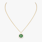 [Clover Jewelry]LUCKY MOVE 1 DIAMOND MALACHITE GOLD DIAMOND NECKLACE