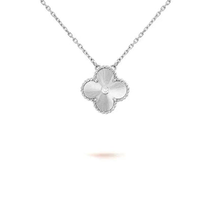 [Clover Jewelery]CLOVER  15MM DIAMOND LASER NECKLACE SILVER