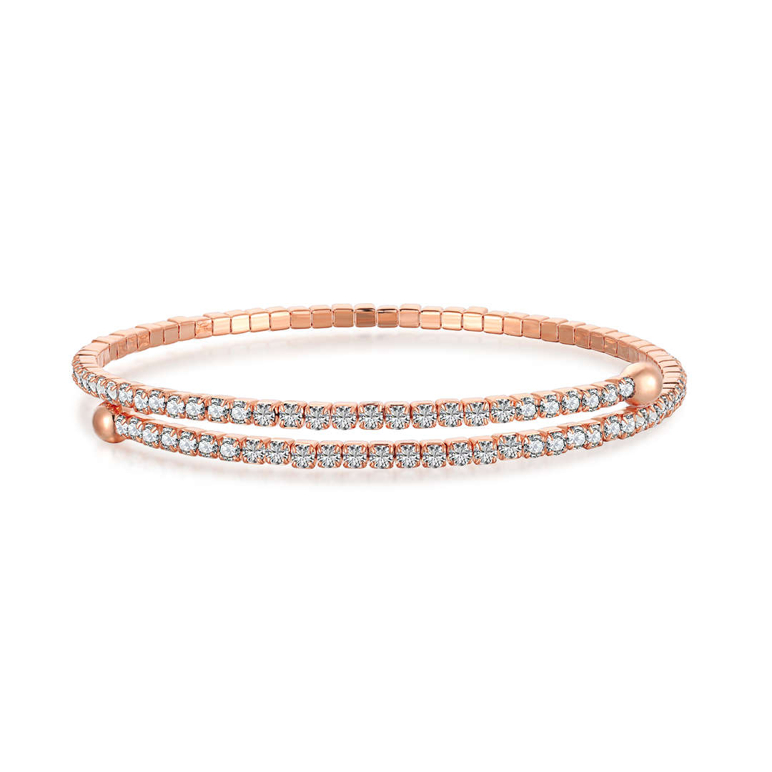 [Clover Jewelery]Row of Diamonds Round Fashion Bracelet