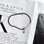 [Clover Jewelry]フラットスネークボーンチェーンブレードネックレス