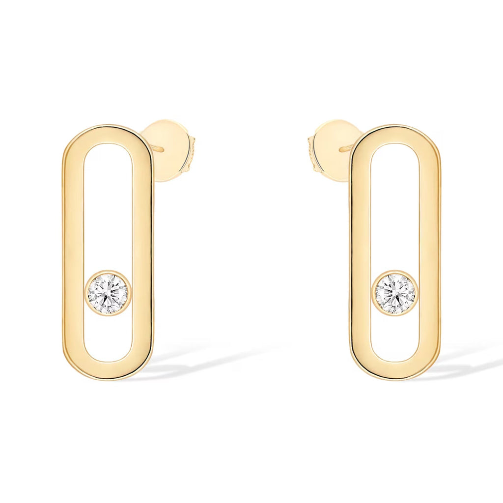 [Clover Jewelry]MOVE UNO SMALL 1 DIAMOND EARRINGS