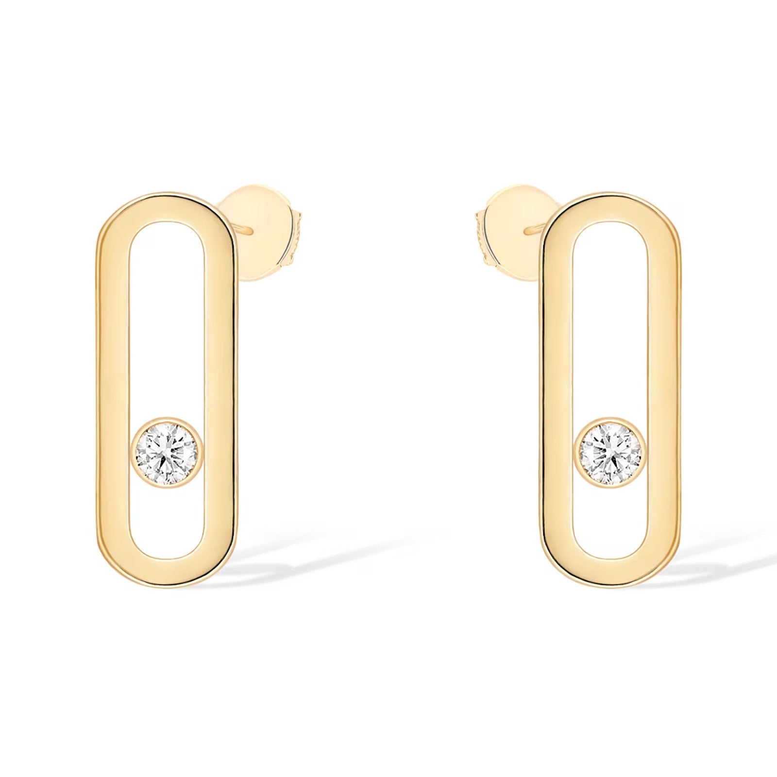 [Clover Jewelry]MOVE UNO SMALL 1 DIAMOND EARRINGS