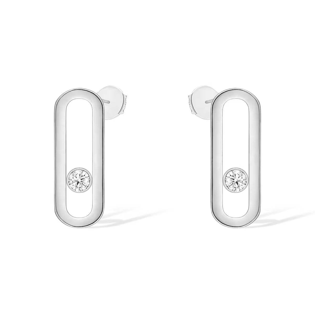 [Clover Jewelry]MOVE UNO SMALL 1 DIAMOND EARRINGS